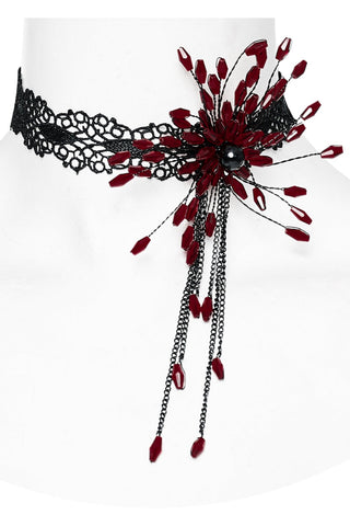 Shadow Lily in Blood – Victorian Gothic Lace Choker