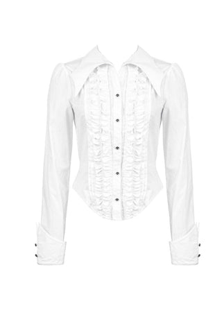Lady Anabel White Ruffled Blouse