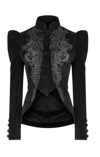 Nightshade Marquise – Black Velvet Gothic Jacket