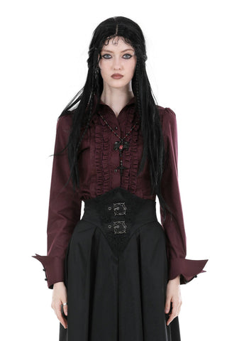 dark in love iw103 victorian gothic red blouse
