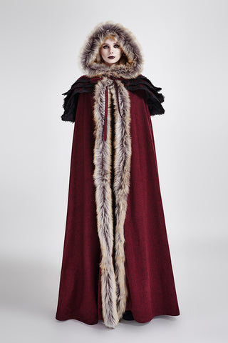 Duchess of the Red Vale Cloak viking medieval cosplay coat punk rave y673 red