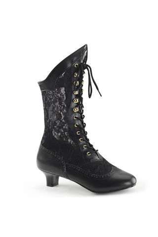 funtasma dame-115 victorian gothic lace kitten heel boots