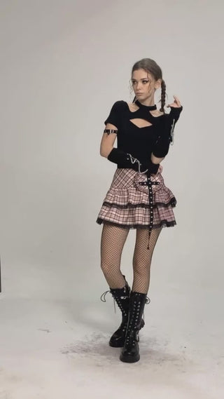 punk plead mini skirt video look-up