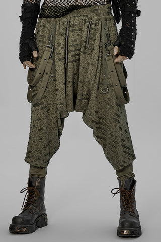 punk rave wk-525 green post jogger style pants