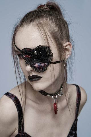 gothic eye patch black and pink colour blend