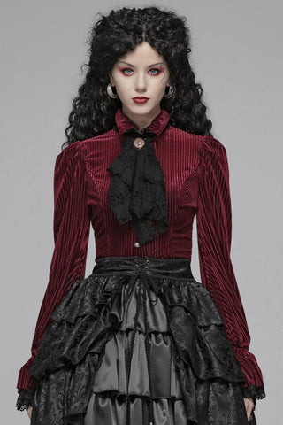 punk rave wy1041 red stripe steampunk top