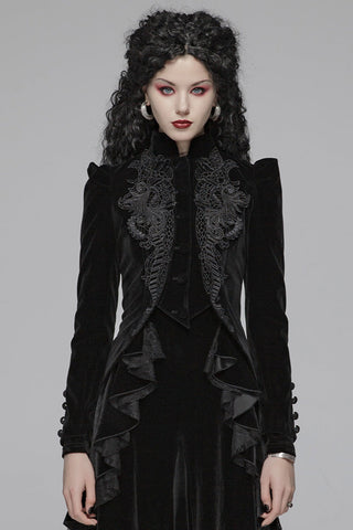 punk rave wy-1045 gothic victorian vampire style velvet short jacket