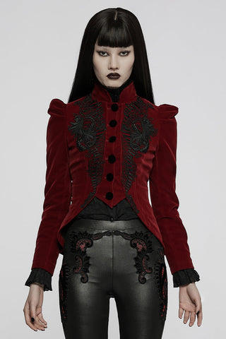 punk rave wy-1045 red victorian vampire short jacket