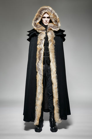 punk rave y-673 viking style black mens cloak
