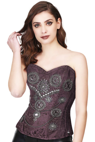 steampunk gear steel boned corset