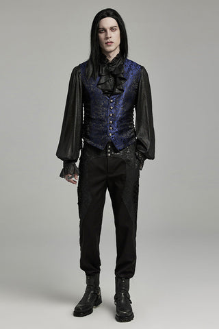 victorian gothic style blue waistcoat