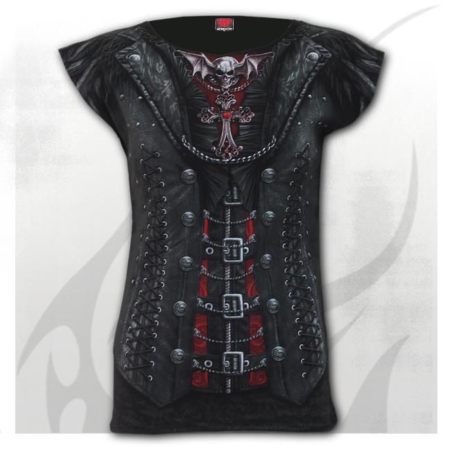 Spiral Goth Wrap Top – Oversized Loose-Fit Black Shirt For Women