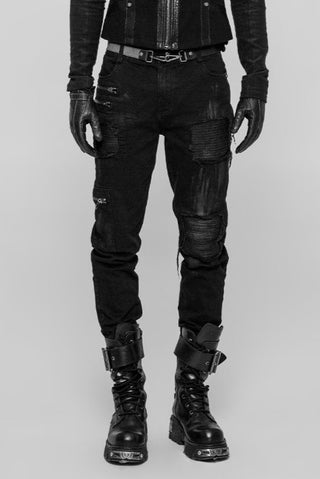 punk rave wk-339 ripped mens punk style pants