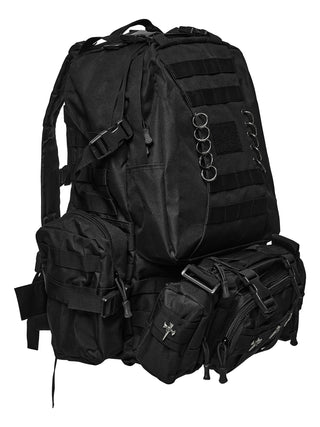 Punk Utility Backpack with Detachable Pouches
