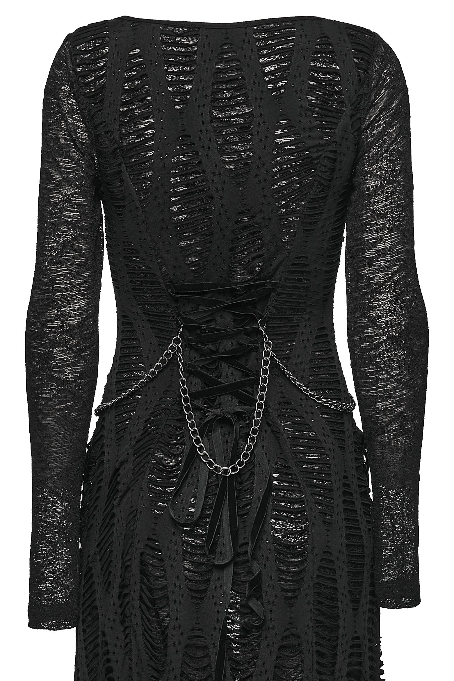 black distressed dress Distressed Mini Dress (S62DA0030-M13070-BLACK)