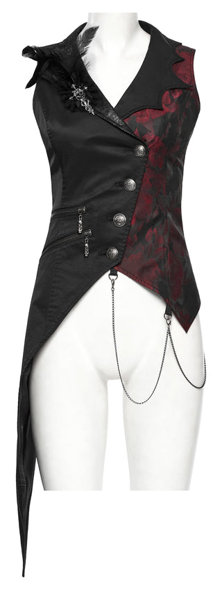 ..Crimson Court Asymmetric Tail Vest