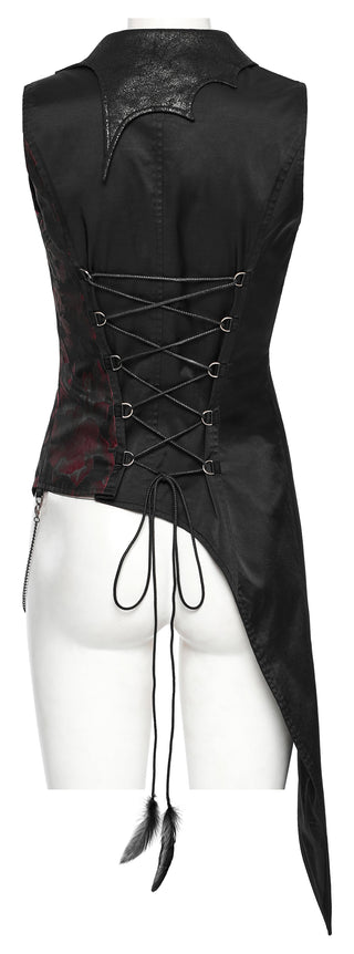..Crimson Court Asymmetric Tail Vest