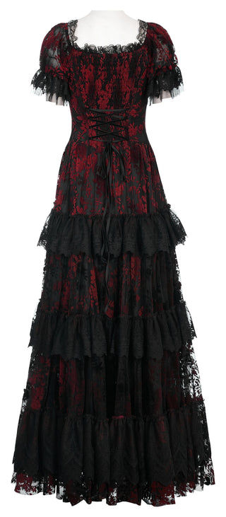 Ravenhurst Gothic Ball Gown in Red & Black