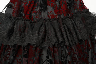 Ravenhurst Gothic Ball Gown in Red & Black