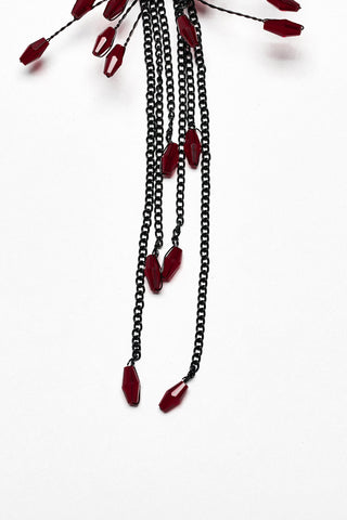 Shadow Lily in Blood – Victorian Gothic Lace Choker