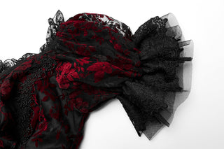 Ravenhurst Gothic Ball Gown in Red & Black