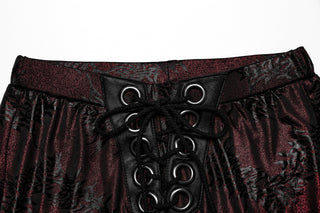 Bloodlines - Red Lace-Up Flared Trousers