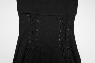 Black Mesh Corset Midi Dress