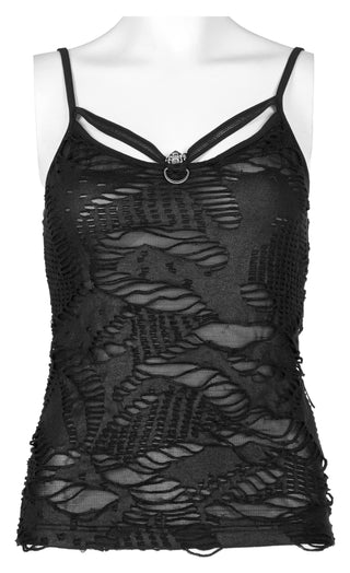 Gothic Distressed Knit Skull Camisole