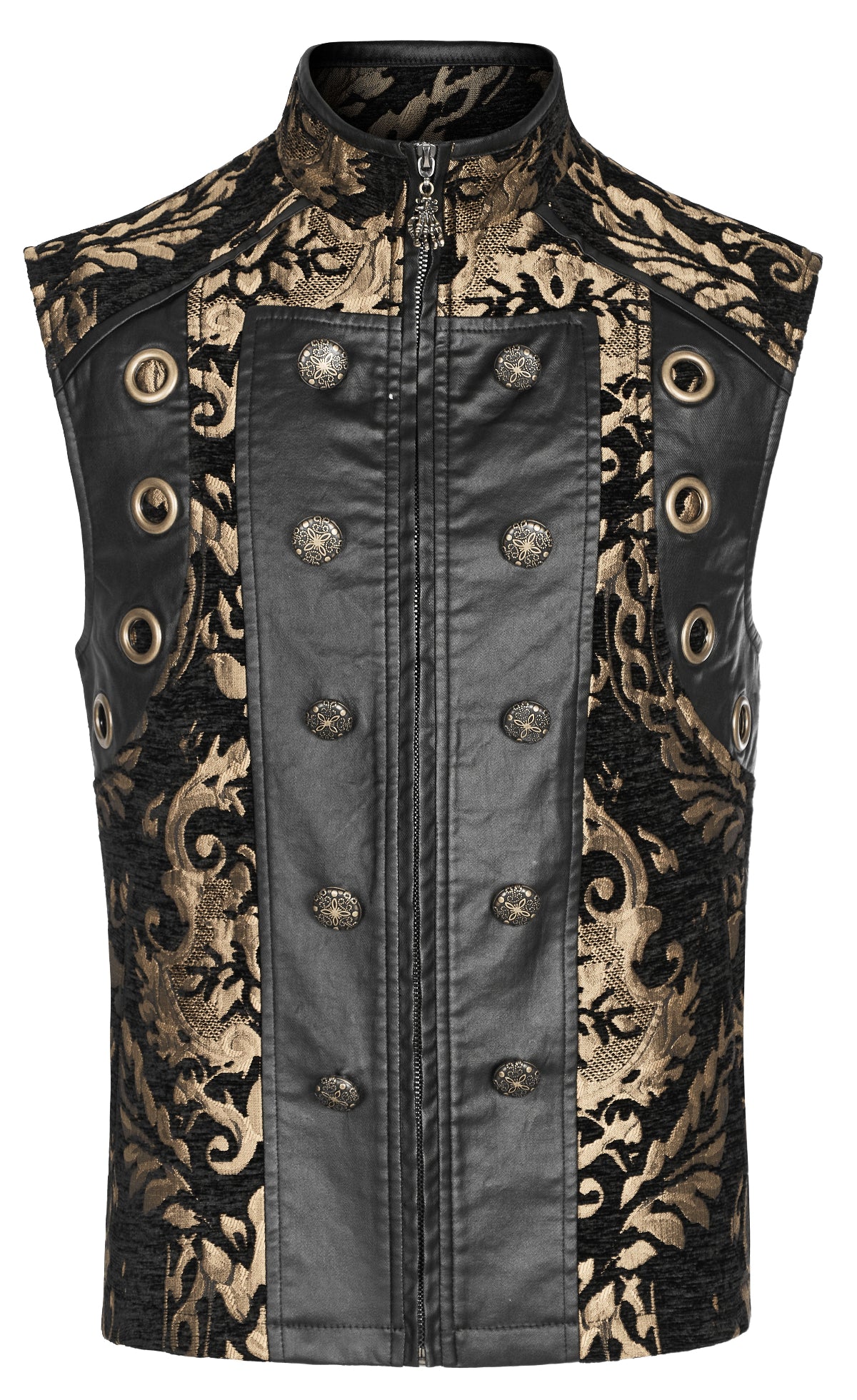 Gothic Victorian Steampunk Golden Brocade Waistcoat Punk Rave WY