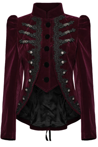 Baroness Deveraux Velvet Jacket in Burgundy