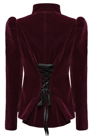 Baroness Deveraux Velvet Jacket in Burgundy