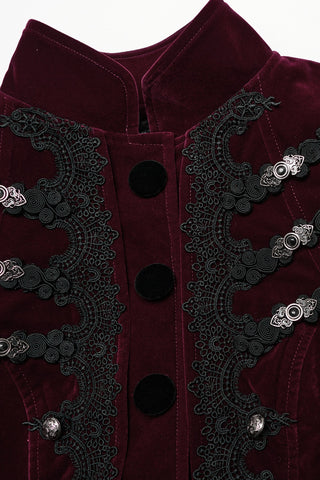 Baroness Deveraux Velvet Jacket in Burgundy
