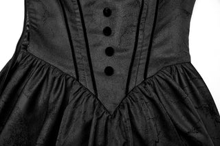Off-Shoulder Victorian Mourning Gown - Black