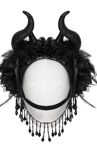Bloodmoon Empress – Gothic Feather Horn Crown