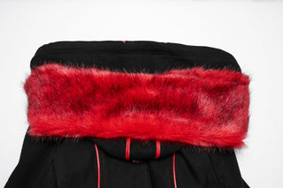 The Crimson Ice Queen - Gothic Red & Black Winter Coat