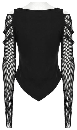 Vampire Bat Fishnet Sleeve Top