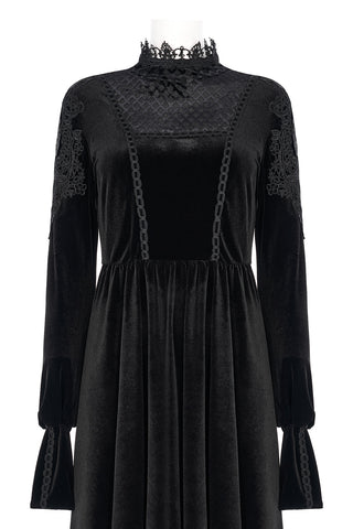High Neckline Gothic Midi Dress