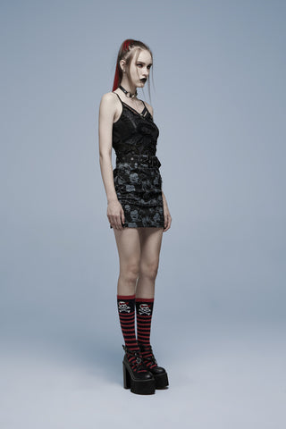 Gothic Distressed Knit Skull Camisole