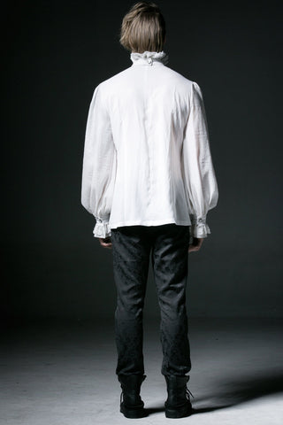 White Chapel Ruffle Shirt with Detachable Tie
