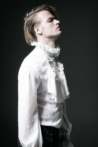 White Chapel Ruffle Shirt with Detachable Tie