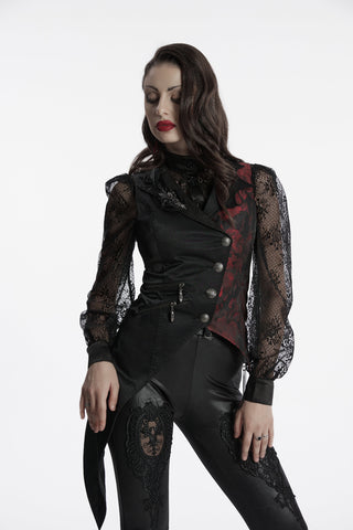 ..Crimson Court Asymmetric Tail Vest