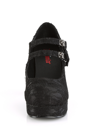 Gothika Satin-Lace Mary Jane Heels
