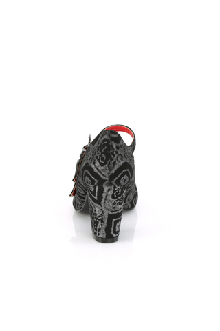 Demonia Vivika-38 Black-Silver Vampiric Mary Janes