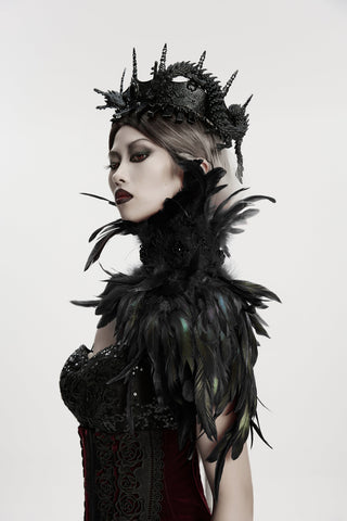 Witch Queen Feather Shoulder Collar