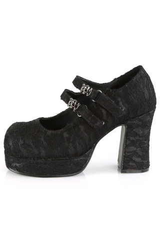 Gothika Satin-Lace Mary Jane Heels