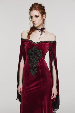 Shadow Lily in Blood – Victorian Gothic Lace Choker