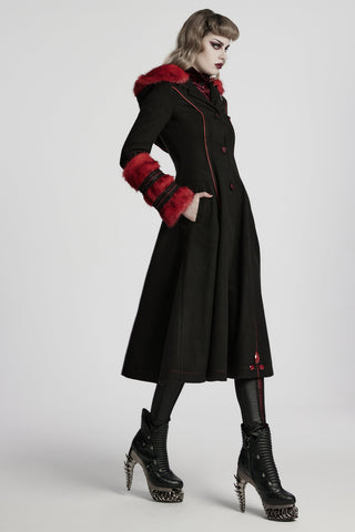 The Crimson Ice Queen - Gothic Red & Black Winter Coat