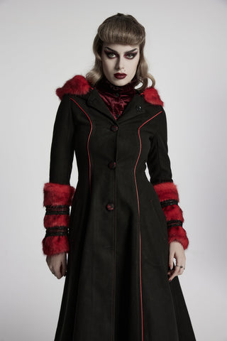 The Crimson Ice Queen - Gothic Red & Black Winter Coat