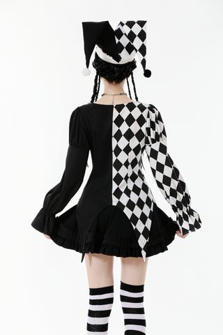 Black & White Harlequin Hat