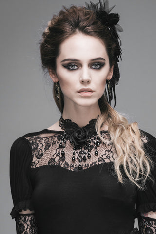 Gothic Crying Rose necklace